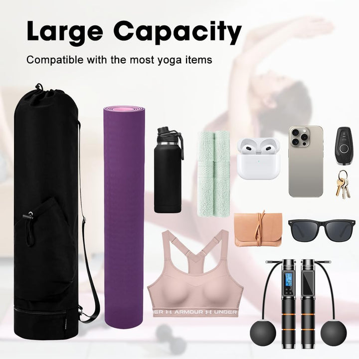 Yogatasche, Yogamatte Tasche mit Verstellbarem Schultergurt Yoga Tasche Gross mit Nassfach und Flasc
