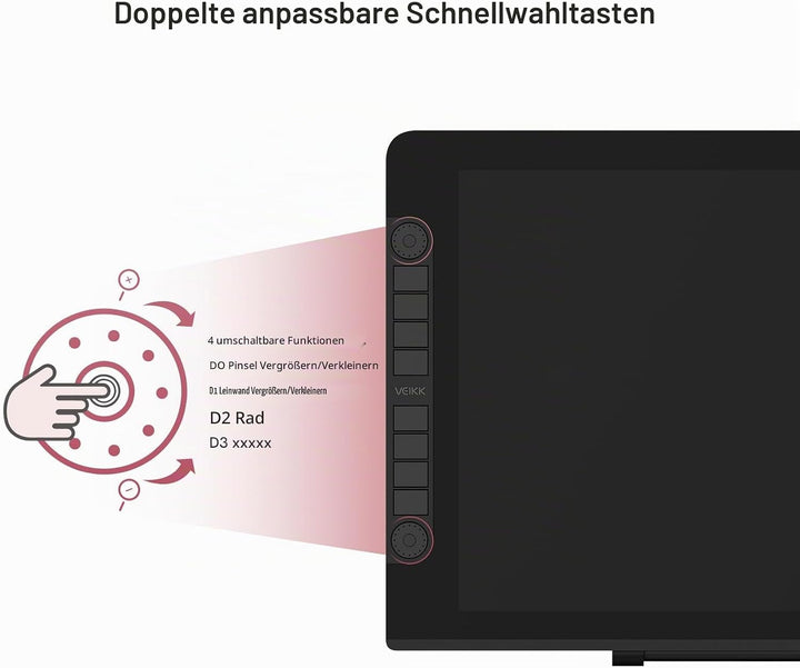 VEIKK Studio VK2200 Pro Grafiktablett mit Bildschirm, 21.5 Zoll FHD IPS Pen Display mit 8192 Passiv-