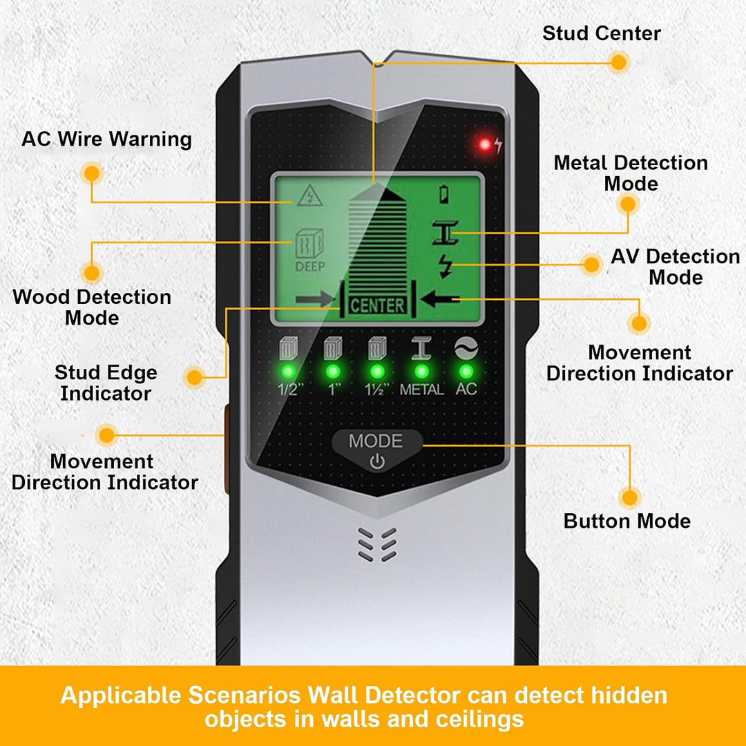 Balkenfinder – Balkenfinder – Balken-Sensor | Draht-Wasserrohr-Metalldetektionswerkzeuge, tragbar, f