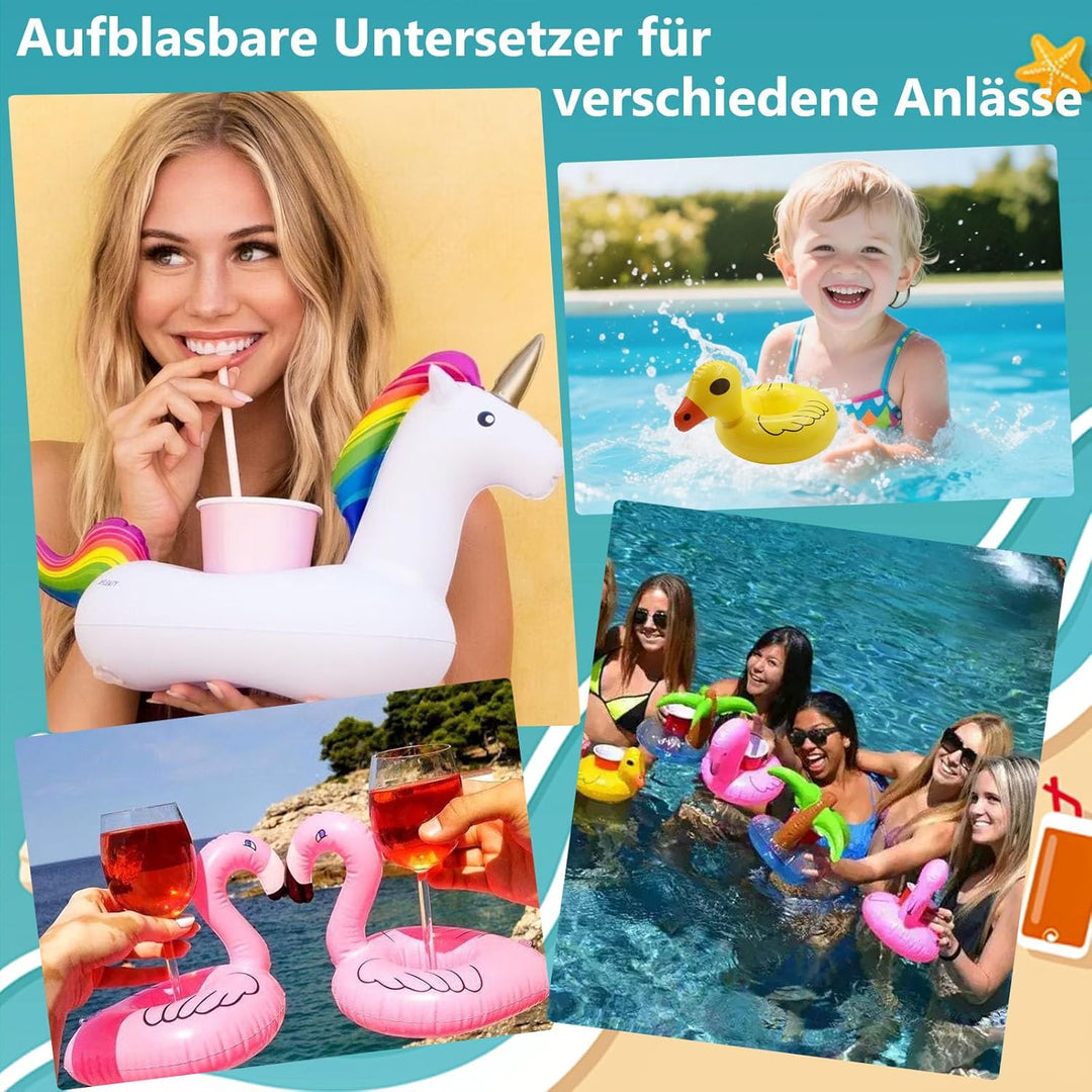 15 Stück Aufblasbare Getränkehalter Getränkehalter für Pool Aufblasbarer Pool Getränkebecher Beachpa