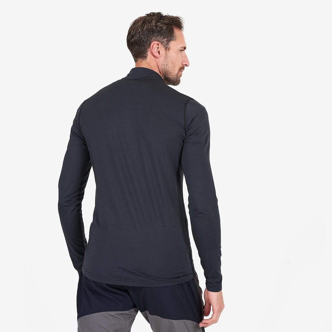 Montane Dart Thermo Zip Neck Mens Base Layer Top M Schwarz, M Schwarz