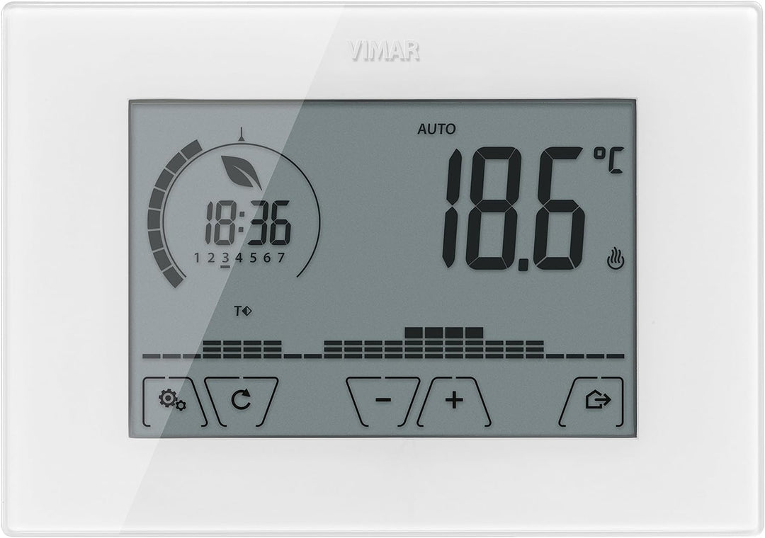 Thermostat mit Touchscreen und Energieverbrauchsmesser, Weiss Uhrenthermostat, Uhrenthermostat