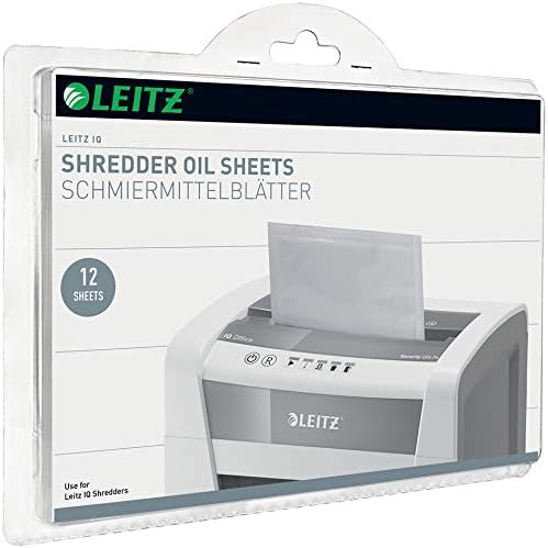 LEITZ IQ Schmiermittel-Blätter für Aktenvernichter, 12 Blatt, Sie erhalten 1 Stück á 12 Blatt