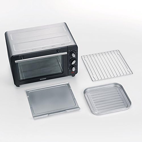 SEVERIN Back- und Toastofen, Mini Backofen mit Grillrost, Backblech und Krümelblech, vielseitiger He
