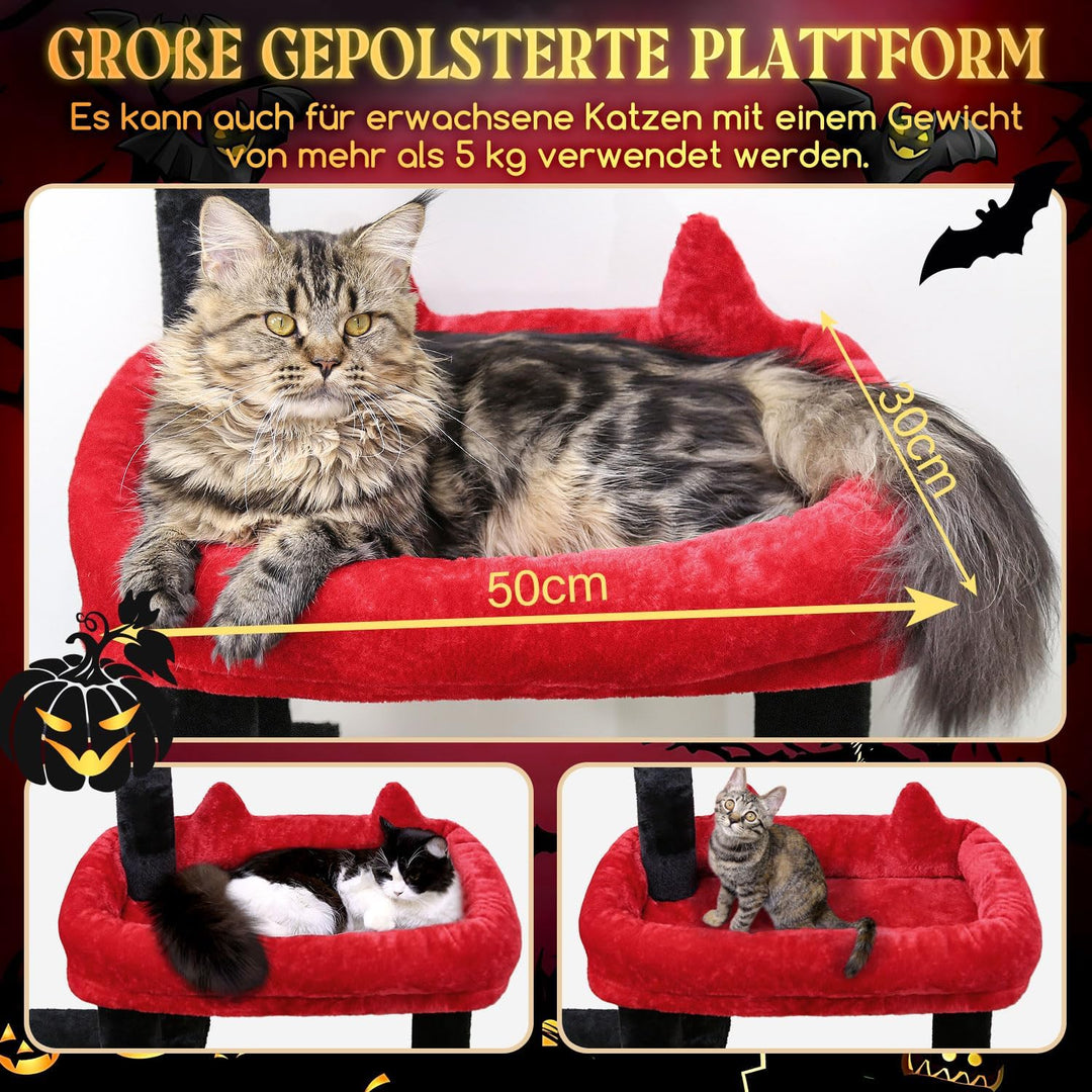 Globlazer F50 Kratzbaum mit Katzenhaus L:50cm Sisalrampe für Katzen Senior | Katzenbaum Stabil für E