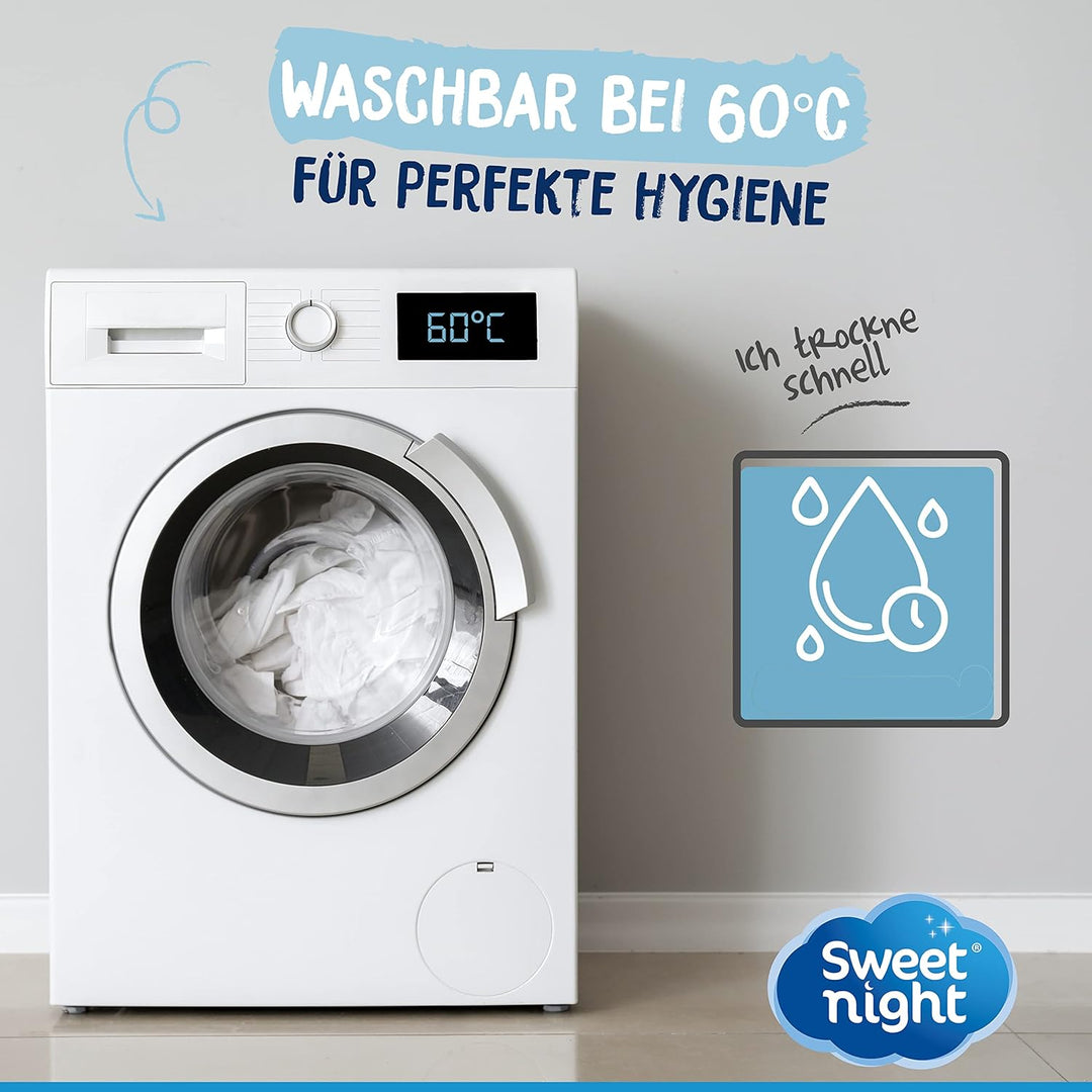 SWEET NIGHT - Baby Matratzenschoner 70x140 cm | Baumwoll | Wasserdichte und saugfähig Matratzenaufla