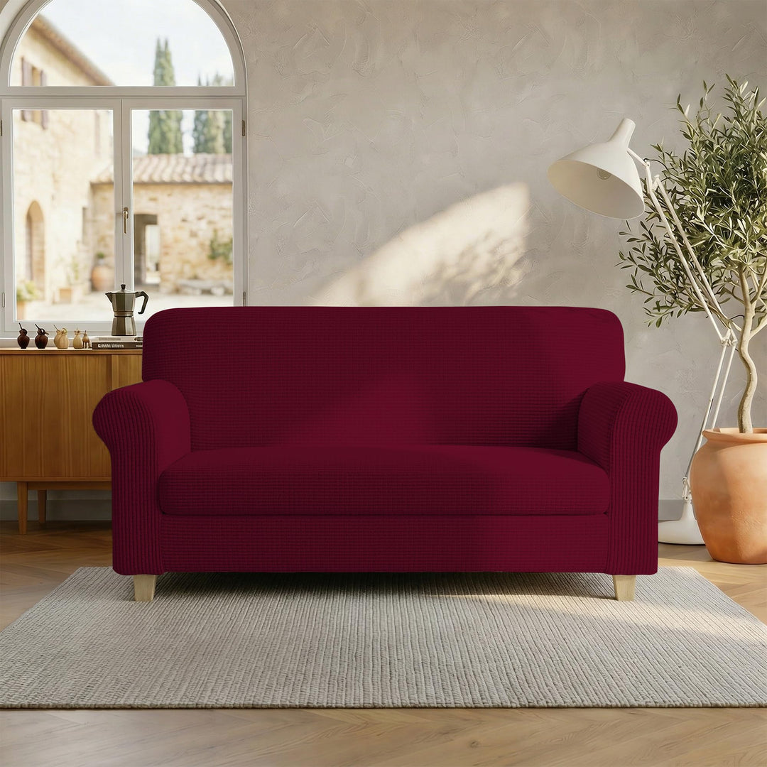 Sogni e capricci Leslie elastische Couchüberzüge, Bordeaux, 2 Plätze 2 Plätze Bordeaux, 2 Plätze Bor