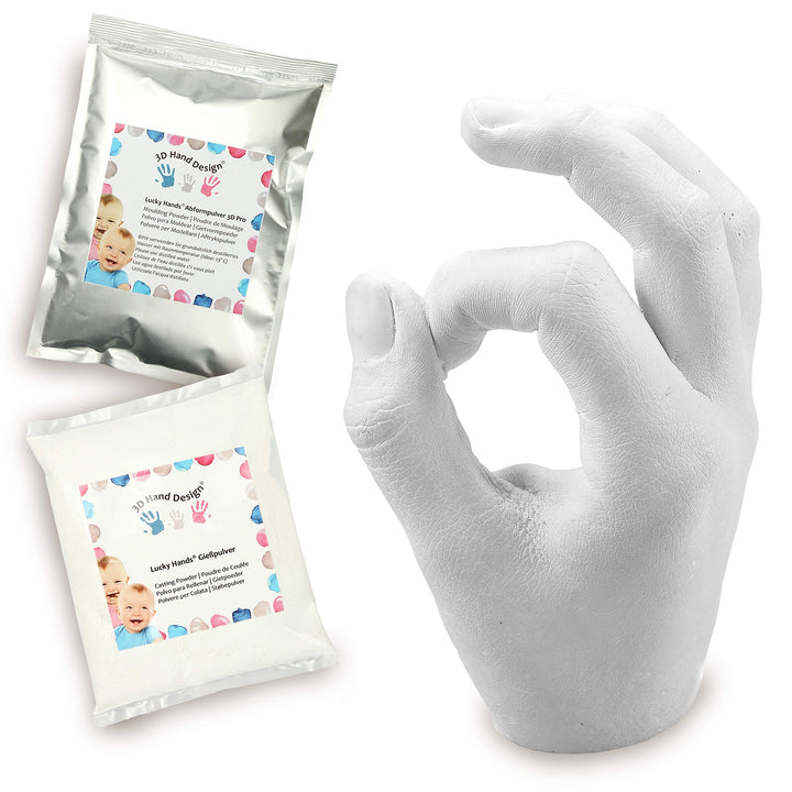 Lucky Hands® 3D Abformset ohne Zubehör | Handabdruck, Gipsabdruck | Geschenkidee zum Muttertag (13 J