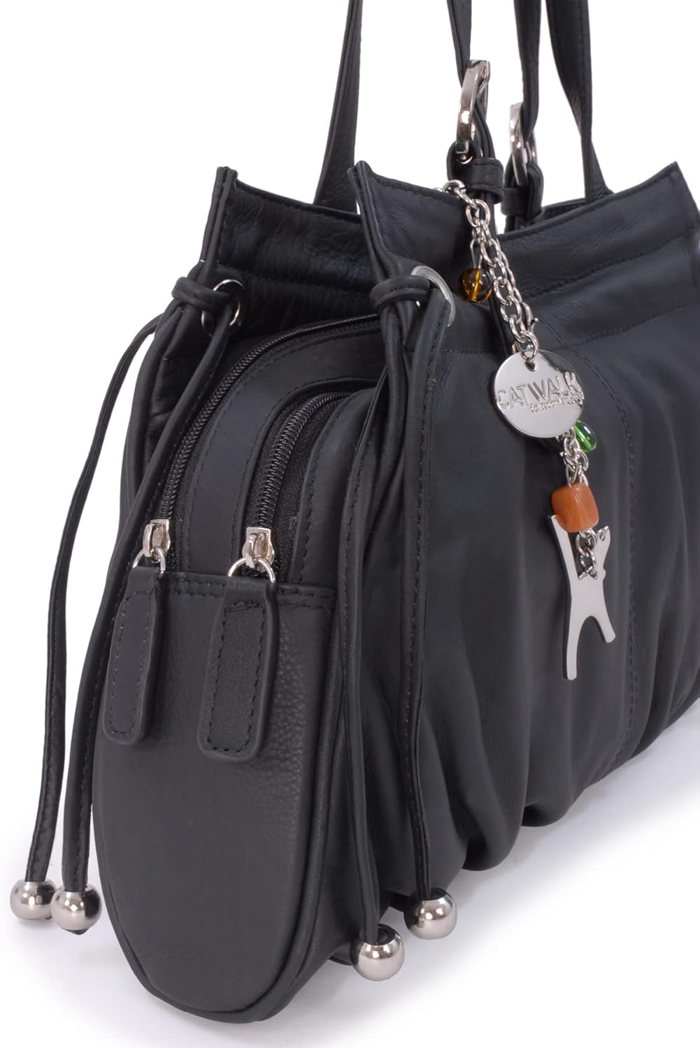 Catwalk Collection Handbags - Leder - Umhängetasche/Schultertasche - ALICE Schwarz, Schwarz