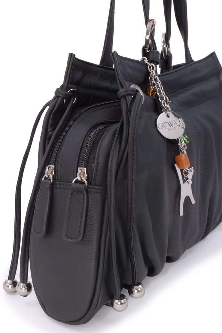 Catwalk Collection Handbags - Leder - Umhängetasche/Schultertasche - ALICE Schwarz, Schwarz