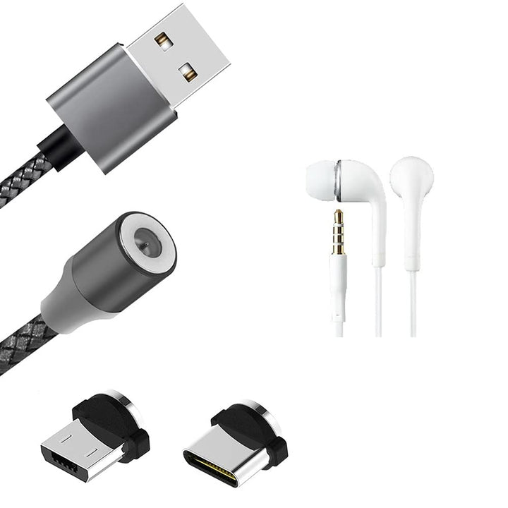 K-S-Trade Hochwertiges Magnet-Lade-Kabel Sync-Kabel Daten-Kabel + Kopfhörer Für Samsung Galaxy A04s