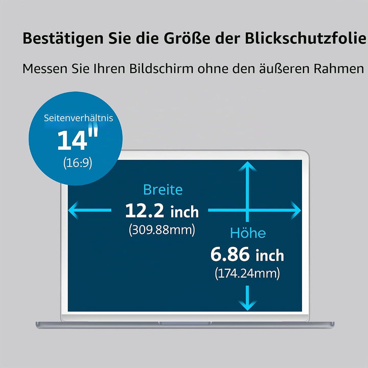 Kensington MagPro™ Magnetischer Blickschutzfilter für Laptops 14 Zoll, 16:9, Magnetische Schutzfolie