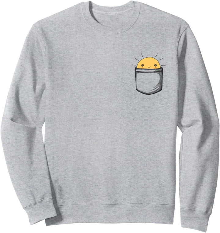 Lustige Sonne, Brusttasche, Kawaii, Sommer, Reisen, Smile Sweatshirt