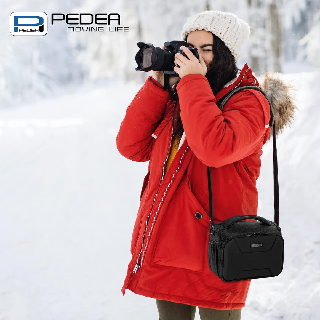 PEDEA DSLR-Kameratasche "Guard" mit Displayschutzfolie für Fujifilm XF10 / Sony Alpha 5000 / Canon E