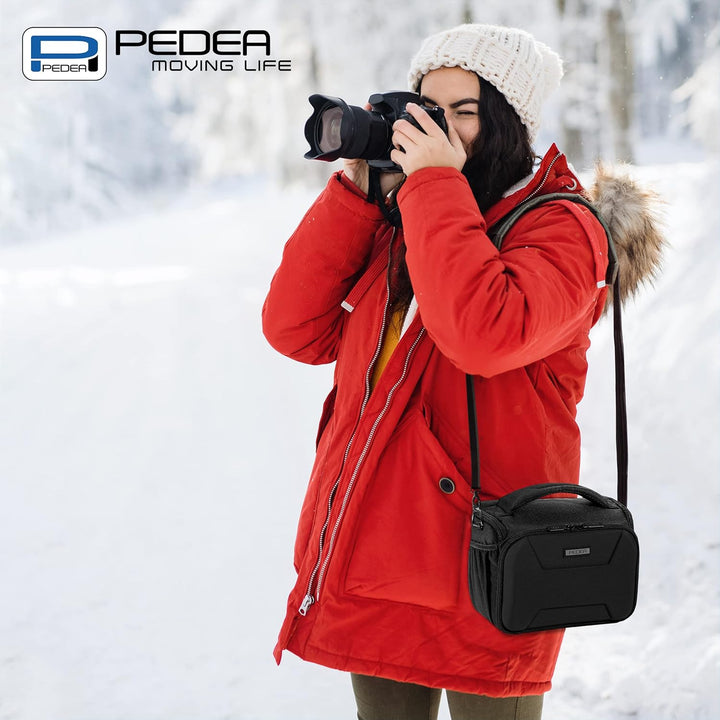 PEDEA DSLR-Kameratasche "Guard" mit Displayschutzfolie für Fujifilm XF10 / Sony Alpha 5000 / Canon E