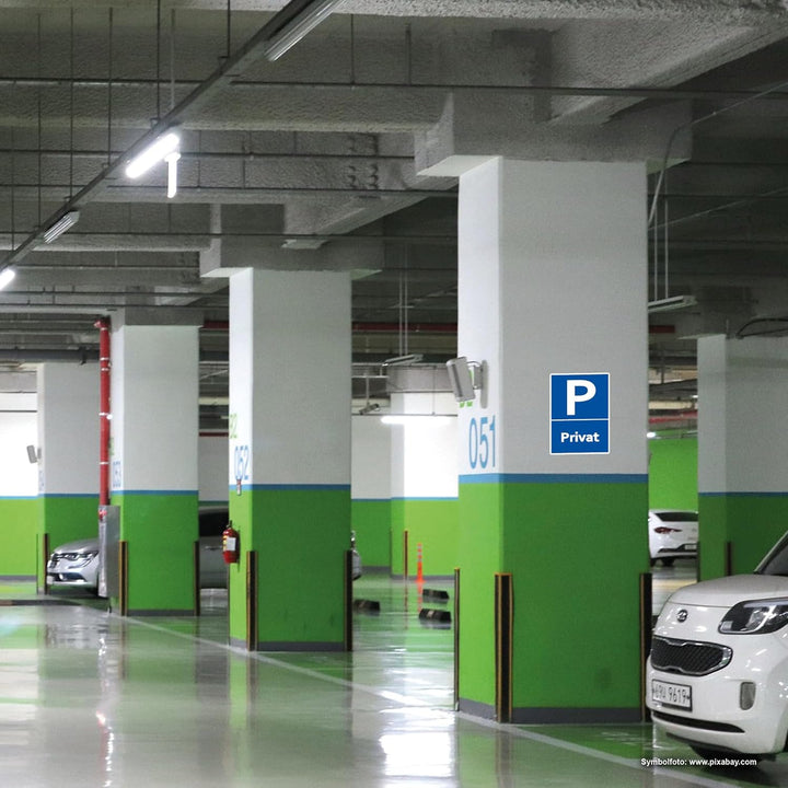 5 Stück Privat Parkplatz Schild 20 x 30 cm aus stabiler PVC Hartschaumplatte 3mm Privatparkplatz par