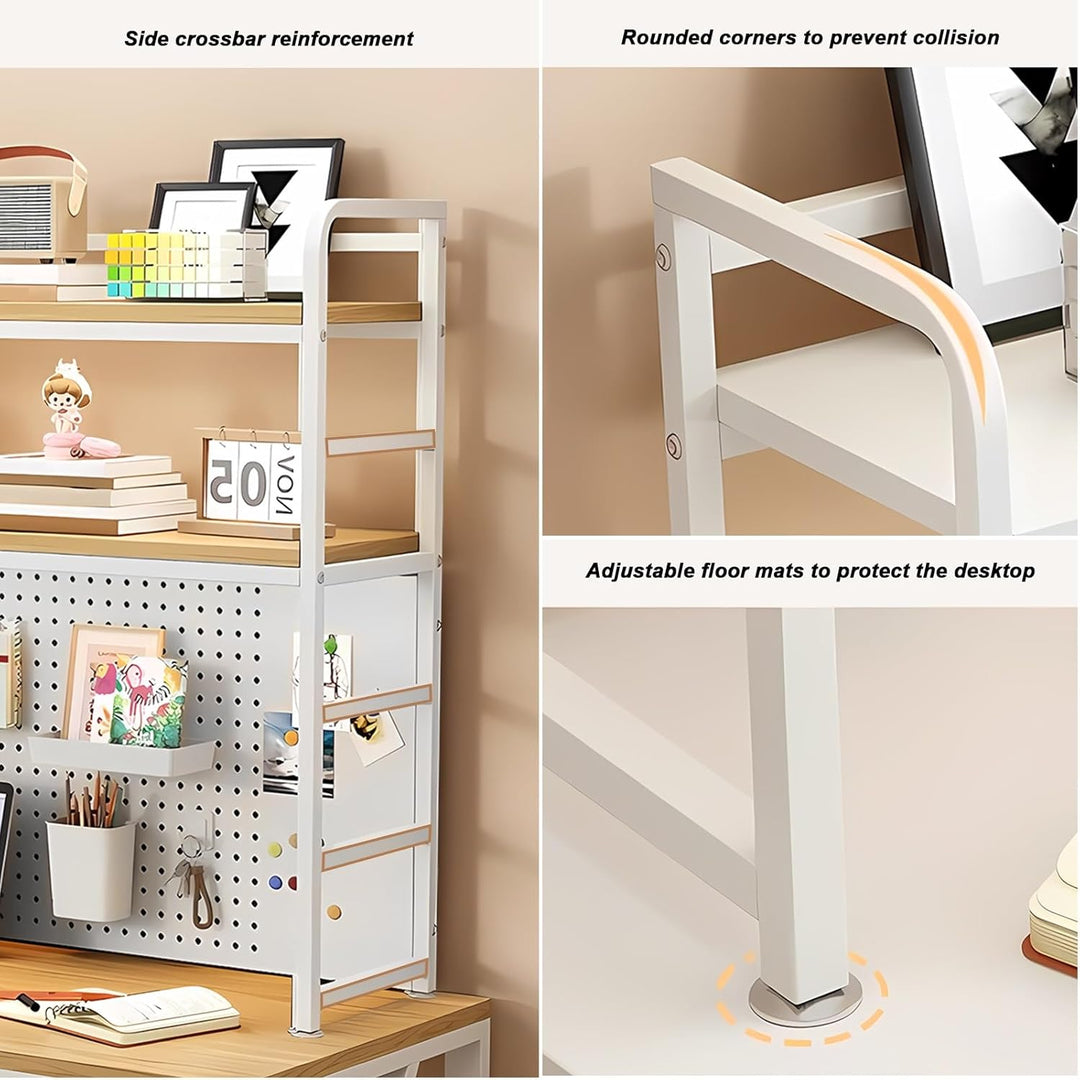 FPIGSHS Multifunktionale Arbeitsplatzregal - Anpassbare Mehrschicht-Speicherregal, Desktop-Ständer,