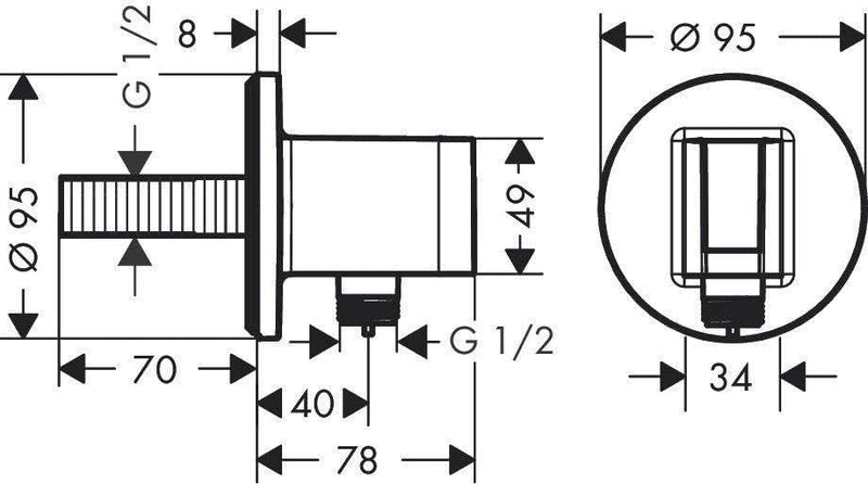 hansgrohe Unterputz Abstellventil S, Chrom, Abstellventil