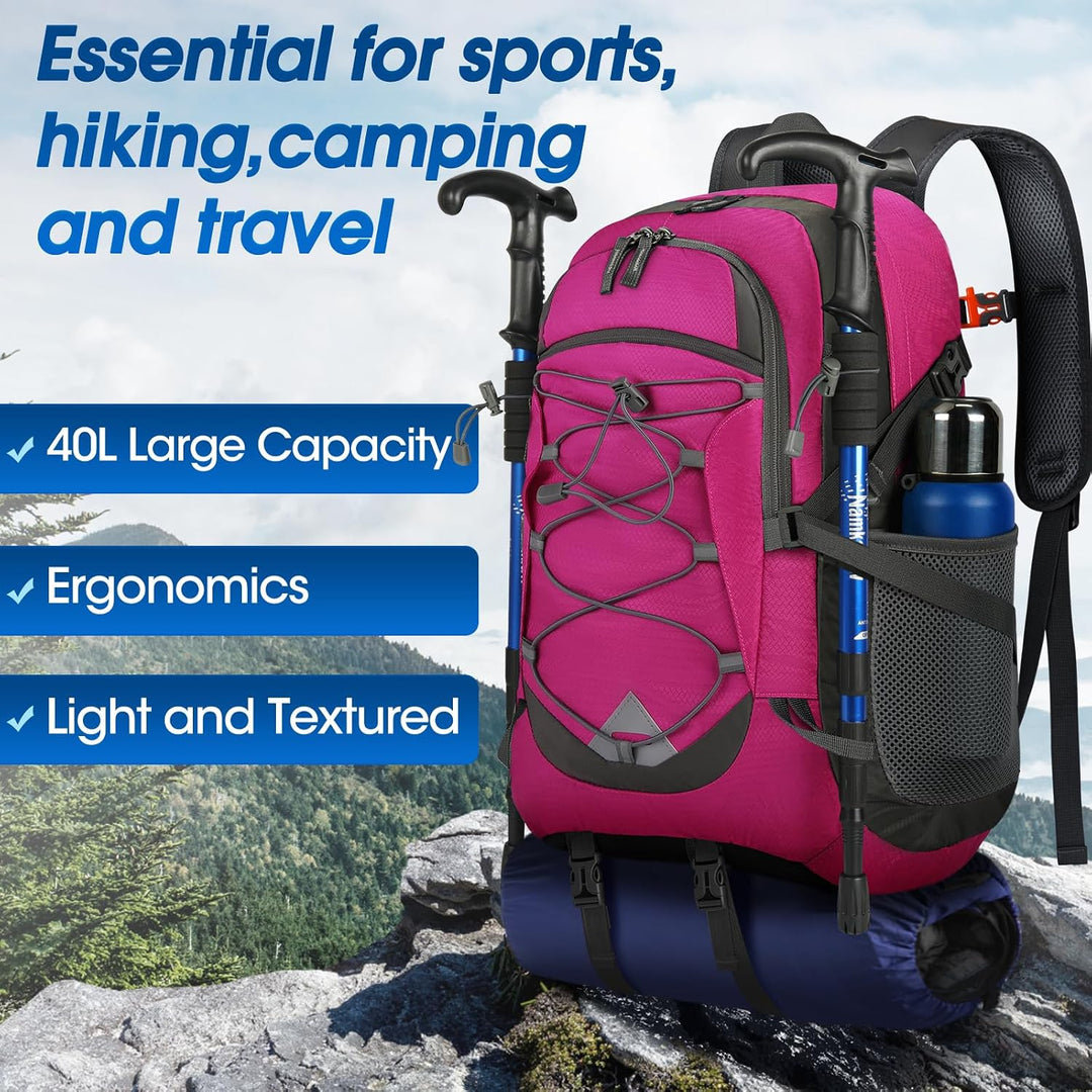 IGOLUMON Wanderrucksack Herren Damen 40L Wasserdichter Rucksack Leicht Faltbarer Reiserucksack Trekk