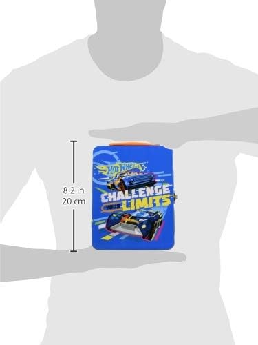 Theo Klein 2883 Hot Wheels Sammelkoffer, Spielzeugkoffer aus Metall für bis zu 18 Autos, 21 x 15,5 x