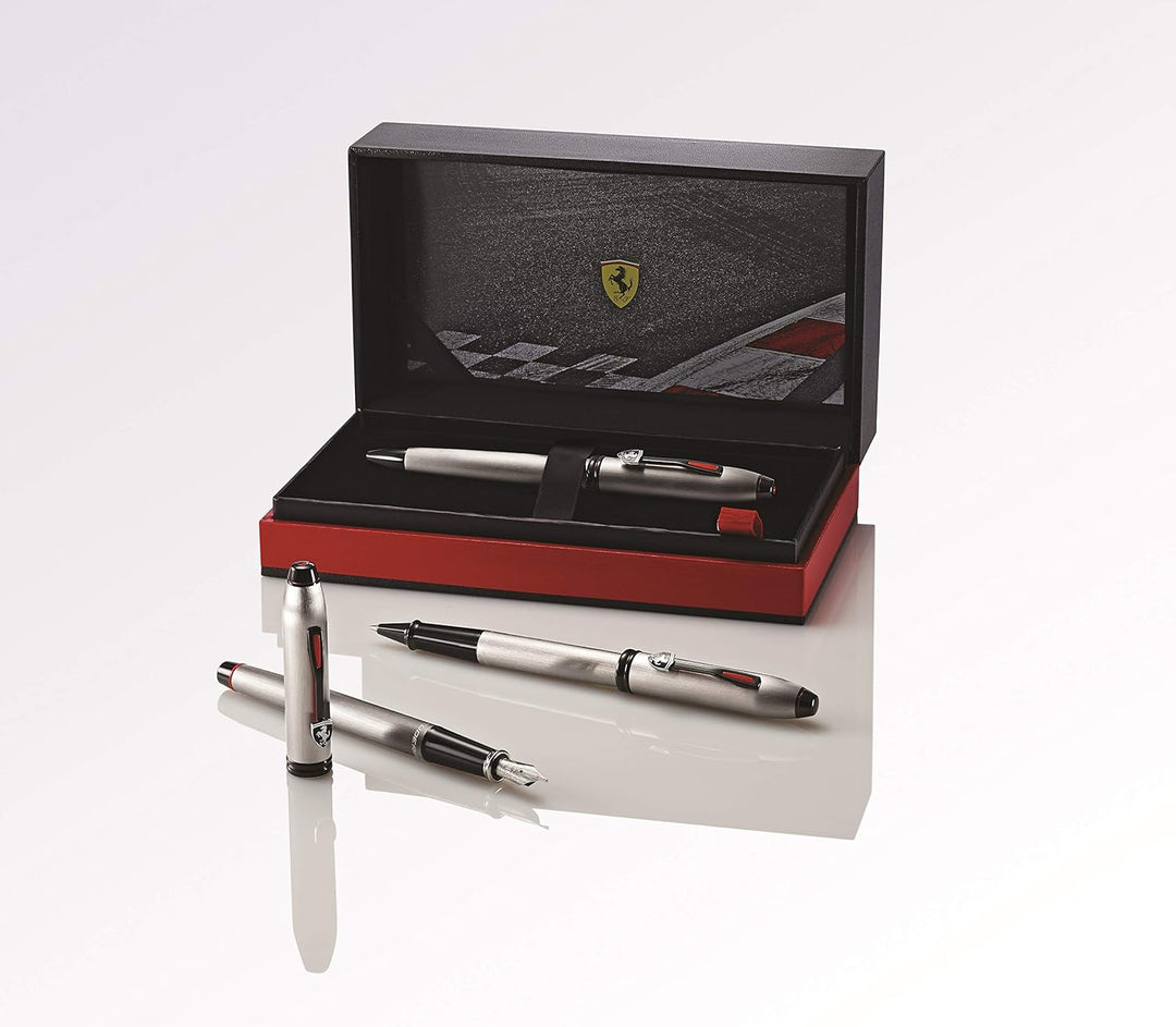 Cross Townsend Ferrari Kugelschreiber (Strichstärke M, inkl. Premium-Geschenkverpackung) Chrom/Alumi