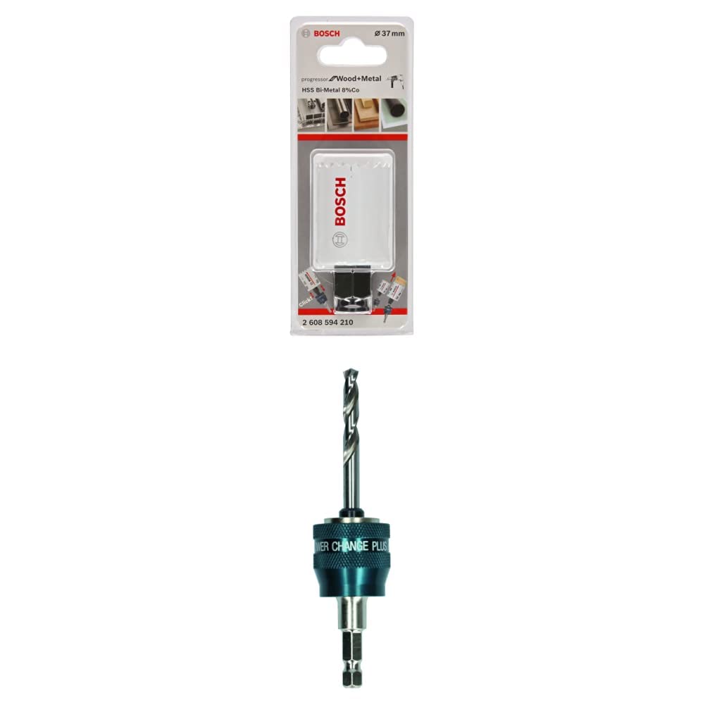 Bosch Professional Lochsäge Progressor for Wood & Metal (Holz und Metall, Ø 37 mm) + 1x Power Change
