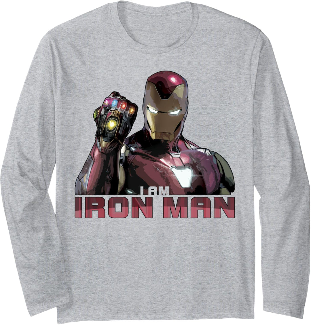 Marvel Avengers I Am Iron Man Gauntlet Portrait Langarmshirt