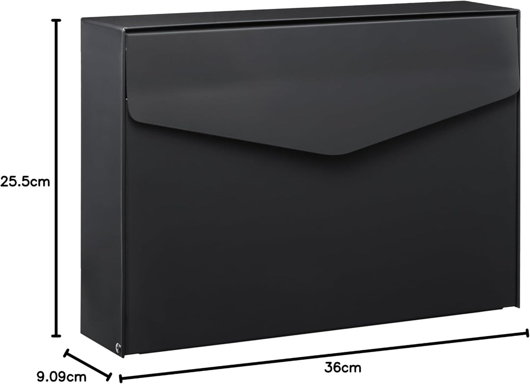 MEFA by Renz Letter 110 (Farbe Anthrazitgrau - RAL 7016, Postkasten mit Sicherheitsschloss, Designbr