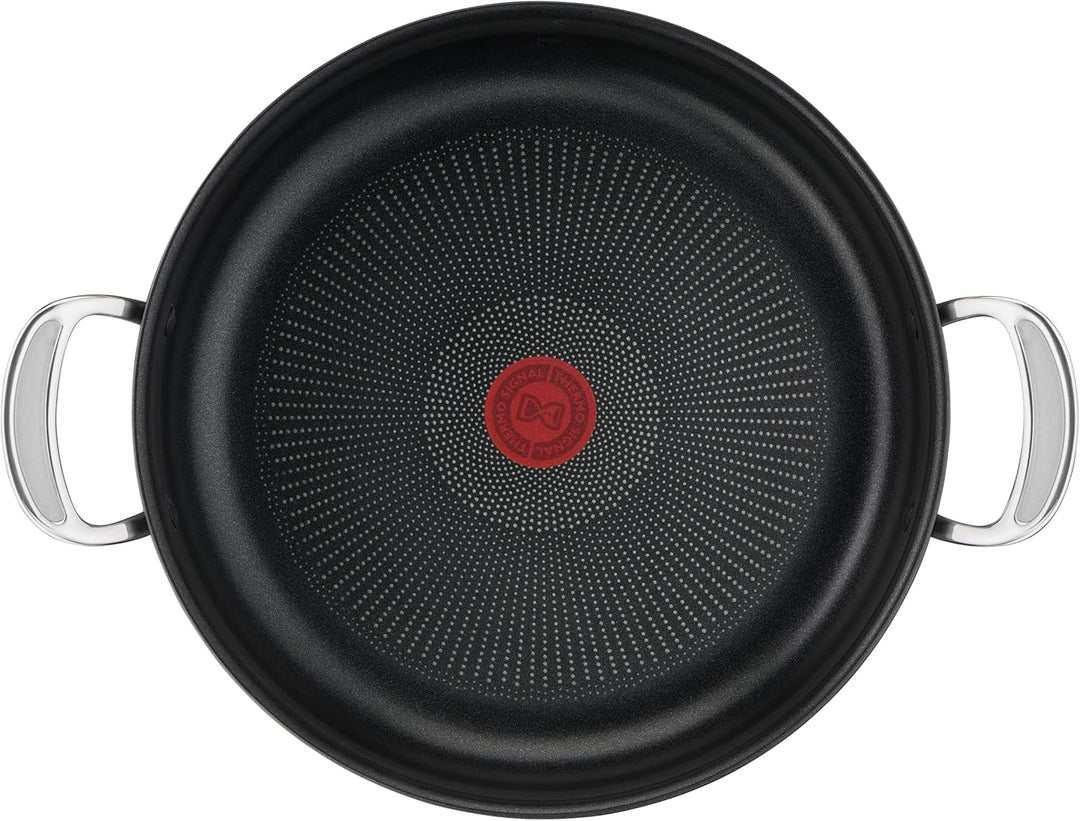 Tefal H9129943 Flache Pfanne, 30 cm, Jamie Oliver, harteloxiert, Aluminium, 5,4 Liter, Schwarz, 30 c