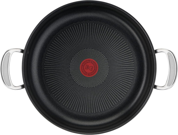 Tefal H9129943 Flache Pfanne, 30 cm, Jamie Oliver, harteloxiert, Aluminium, 5,4 Liter, Schwarz, 30 c