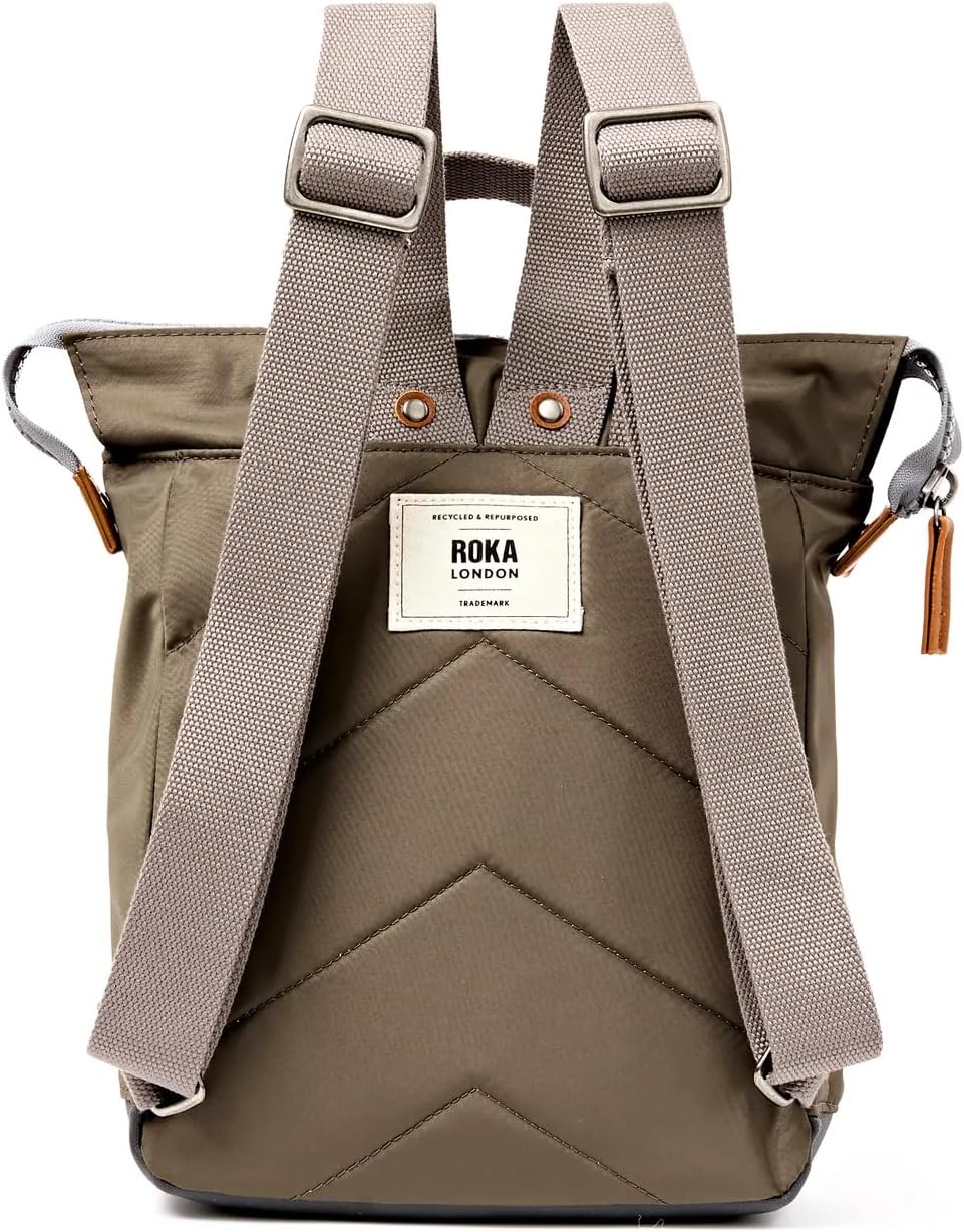 ROKA London Bantry B Small Sustainable Nylon | Kompakter Alltagsrucksack mit breiter Reissverschluss