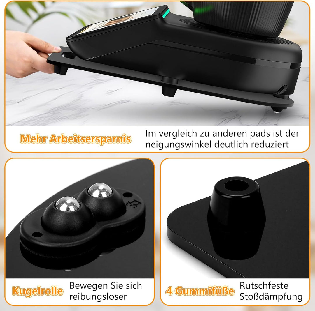 SelfTek Gleitbrett für Thermomix TM7 Zubehör, Wiegepalette kompatibel mit Thermomix TM7 mit 360° rol
