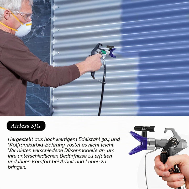 Airless Farbsprühspitzen-Set, 8 Stück, wendbare Sprühspitzen mit Aufbewahrungsbox, luftlose Farbsprü