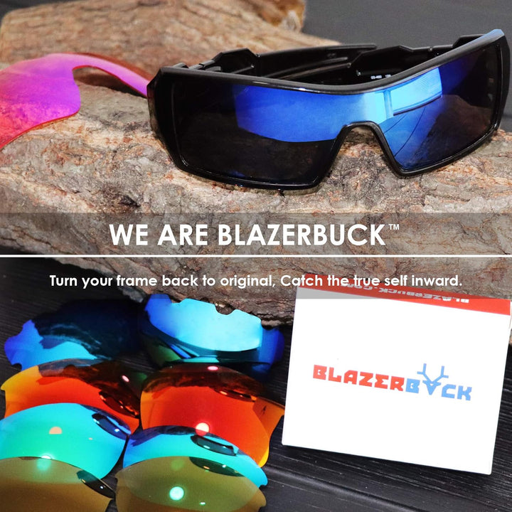 BlazerBuck Anti-salz Polarisierte Ersatzgläser für Oakley Flak Jacket XLJ Entlüftet Mitternachtsblau