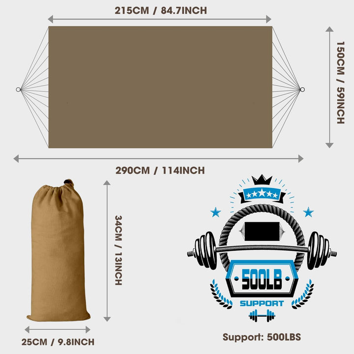 MOSFiATA Hinterhof-Hängematte mit Quasten, max. 227 kg, strapazierfähiger Canvas-Stoff, Bohemian-Sti