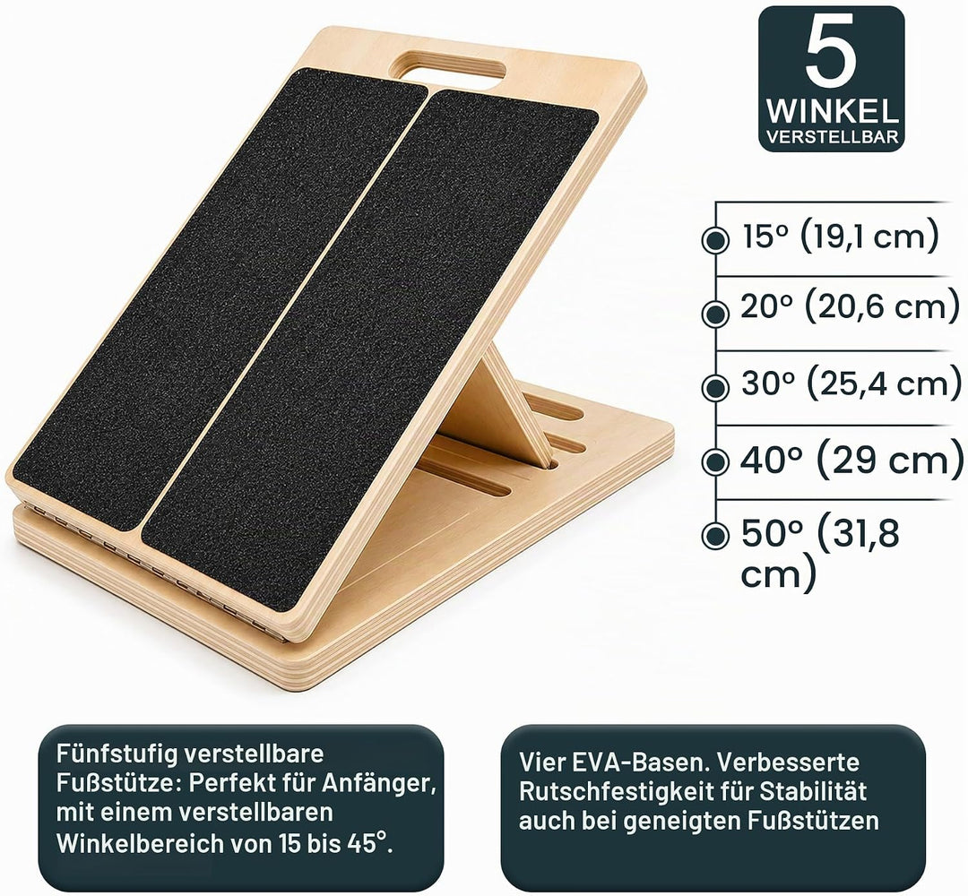 2025 Neu Portable Wooden Slant Board Mit Griff,Einstellbarer Anti-Rutsch Geneigte Schrägbrett(5 Wink