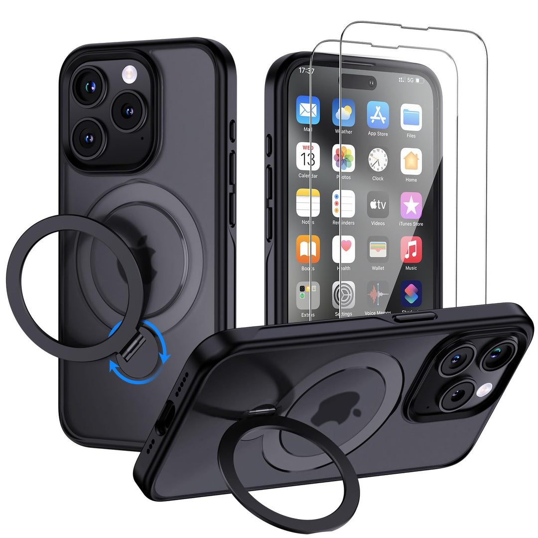 XINKAE Hülle iPhone 15 Pro Handyhülle mit Magsafe Dreh Ständer Halter Schutzhülle iPhone 15 Pro mit