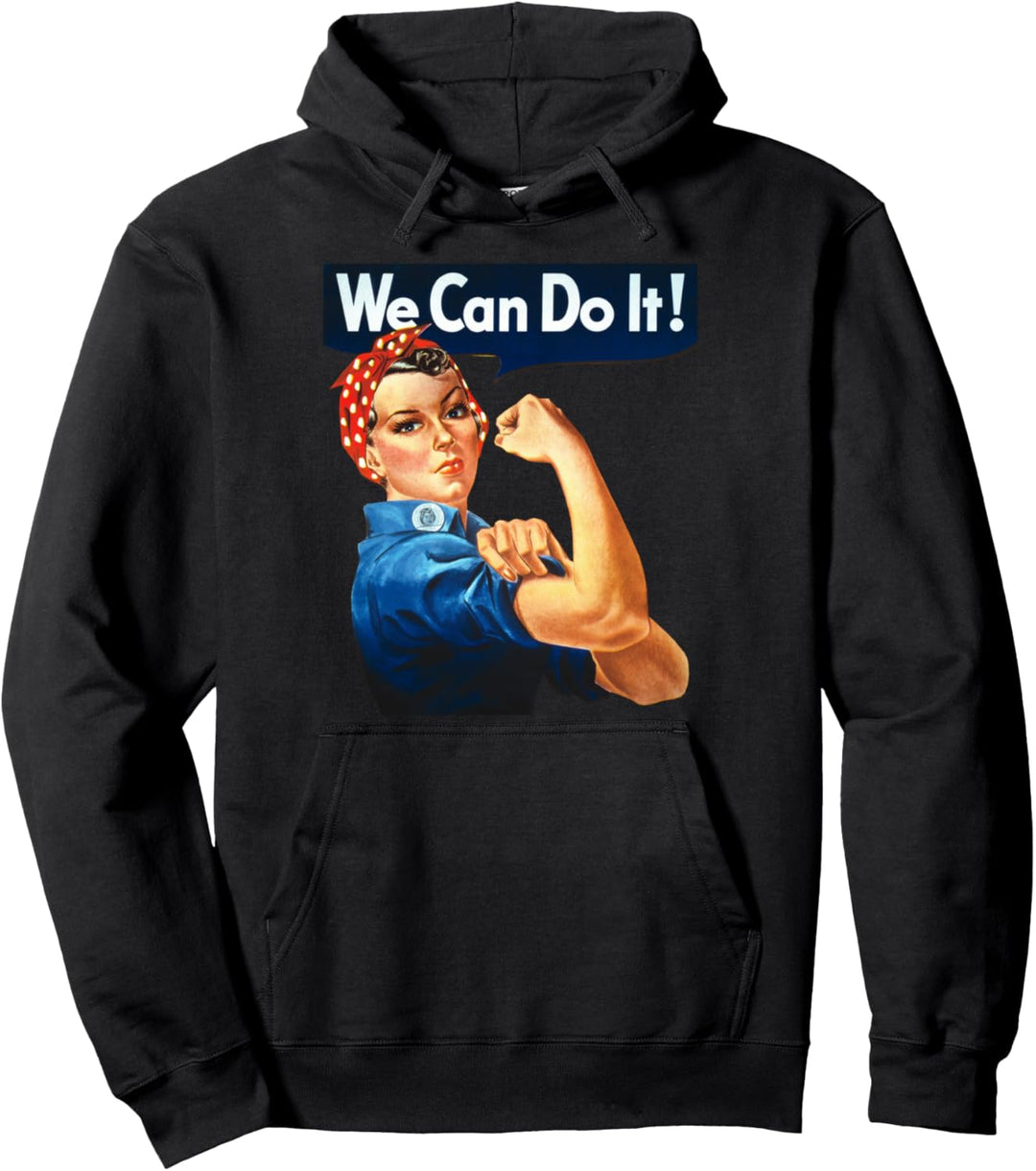 WE CAN DO IT Rosie the Riveter Vintage Feminist Icon Gift Pullover Hoodie