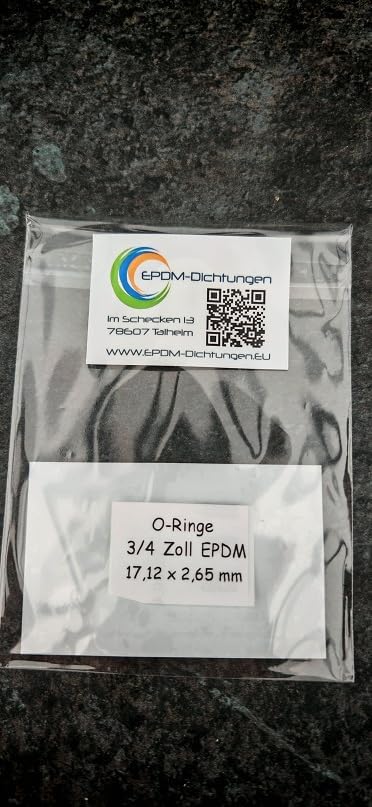 O-Ringe Gummi-Dichtungen EPDM für alle 1/2" bzw. 3/4" Zoll Garten Schlauchsysteme z.B. Gardena (Prof