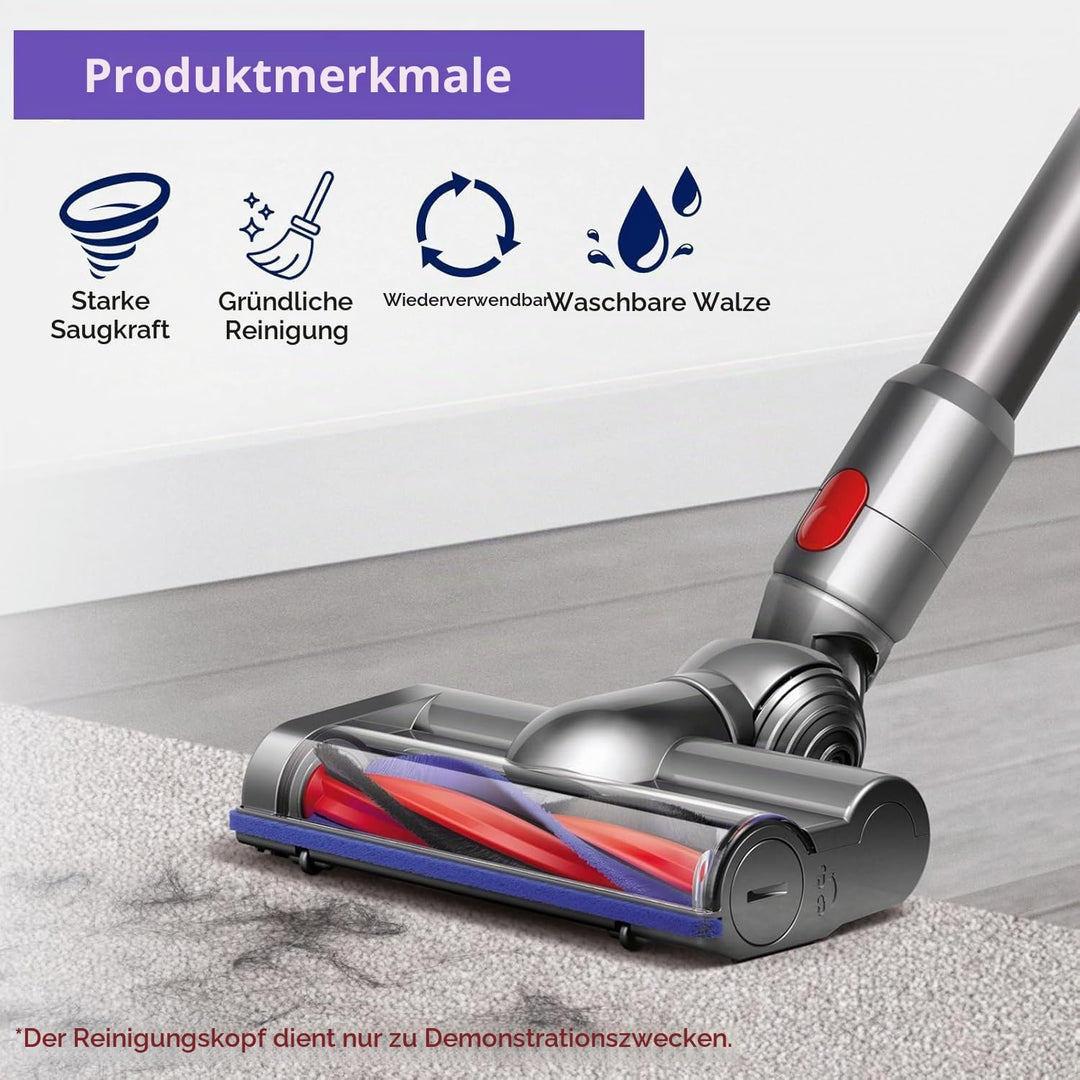 Bürste kompatibel für Dyson V6 DC58 DC59 DC62 DC72 DC74 SV04 SV06 SV09, Ersatzteile Bodendüse Zubehö