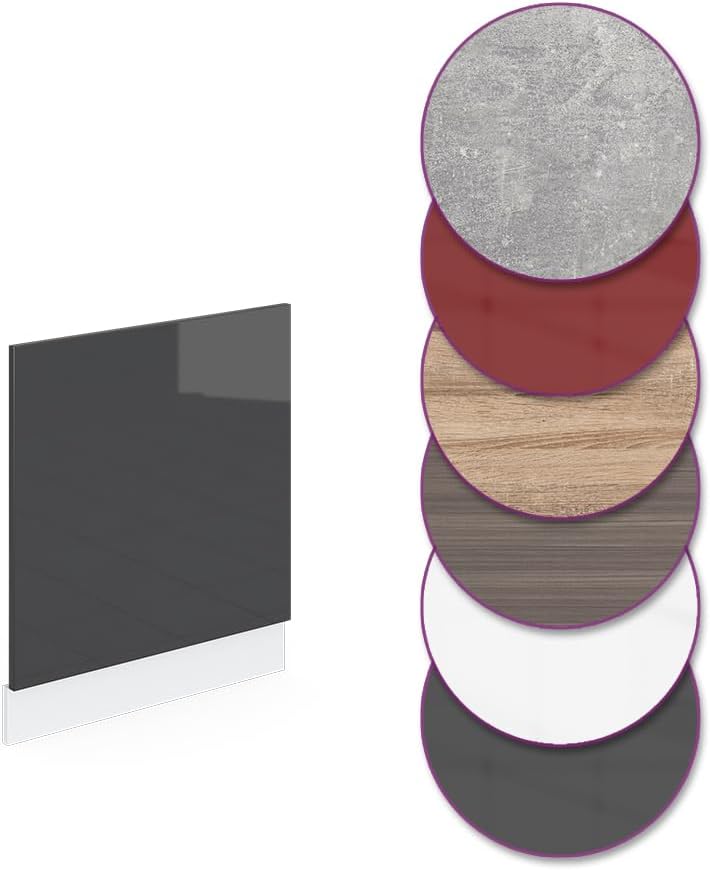 Vicco Frontblende R-Line, Anthrazit Hochglanz/Weiss, 60 cm ohne Arbeitsplatte Anthrazit Hochglanz Ge