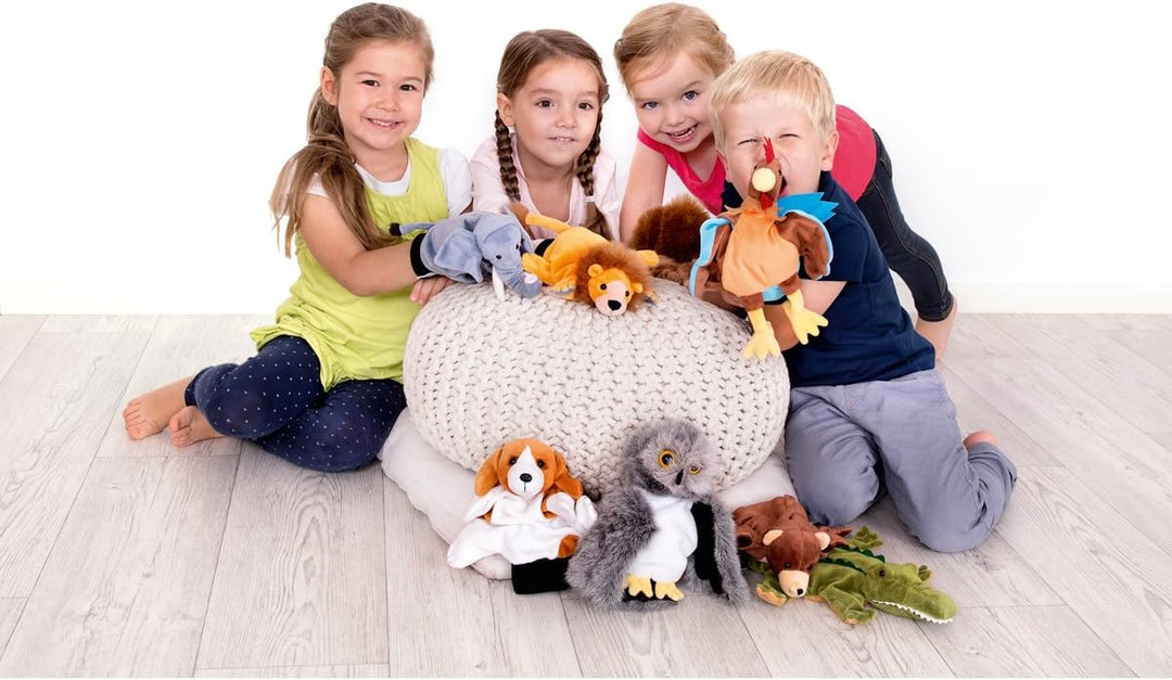 Beleduc Handpuppe Eule - Bewährt im Kindergarten, Mehrfarbig, Rollenspiel und Puppentheater, Lernspi