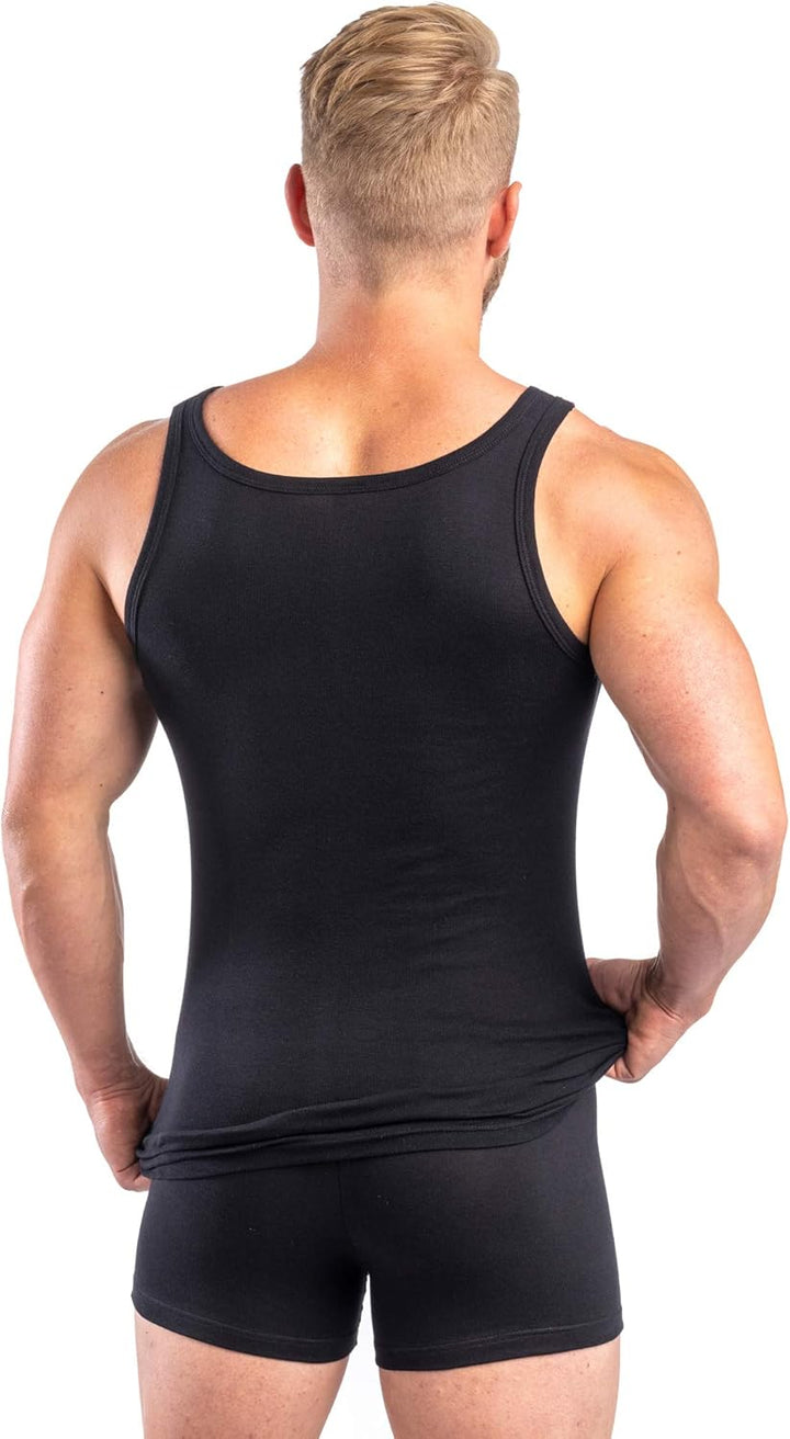 HERMKO 3000 4er Pack Herren Tank Top (Weitere Farben) Bio-Baumwolle S Schwarz, S Schwarz