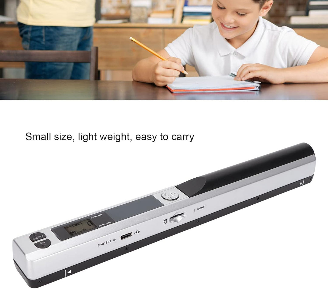 ciciglow Dokumentenscanner, 300 600 900 DPI A4 Tragbarer Handscanner Speicherkartenspeicher Quittung