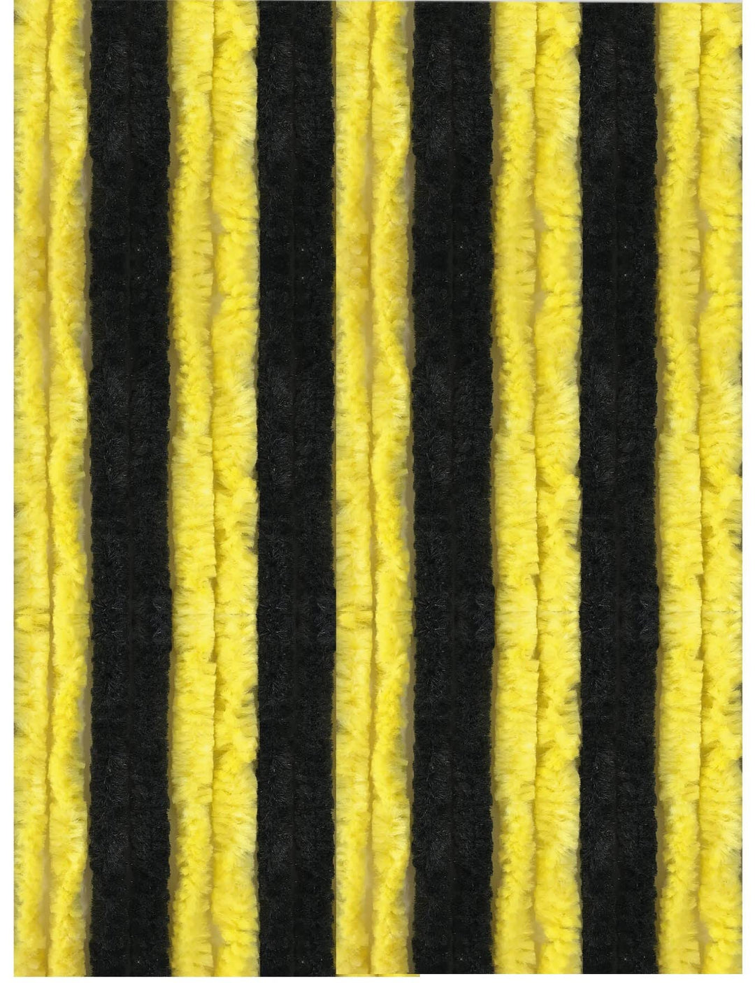 Arsvita Flauschvorhang 160x200 cm in Unistreifen schwarz - gelb, Perfekter Insekten- und Sichtschutz