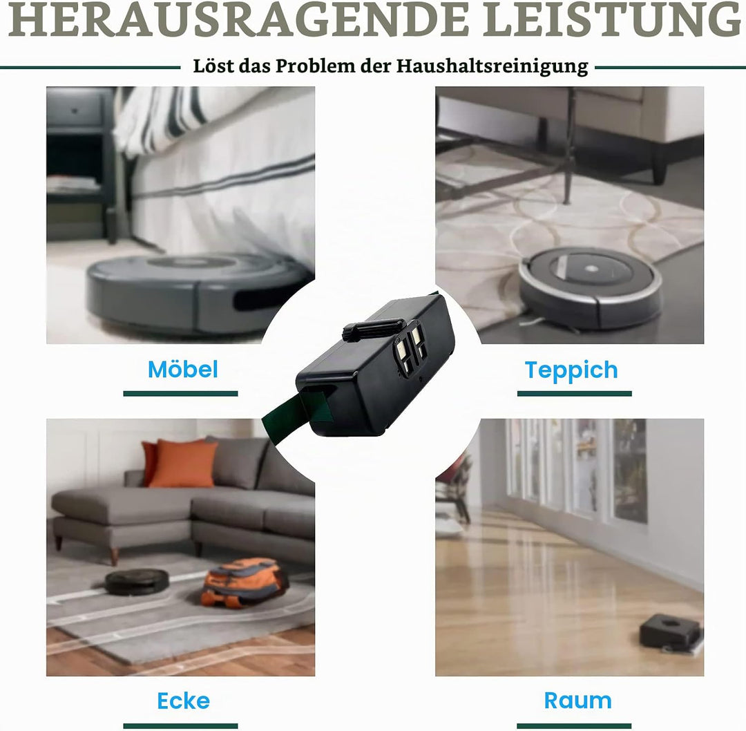 14,4V 6400mAh Akku für iRobot Roomba Ersatzakku für Roomba Li-Ion akku für iRobot Roomba 500 600 700