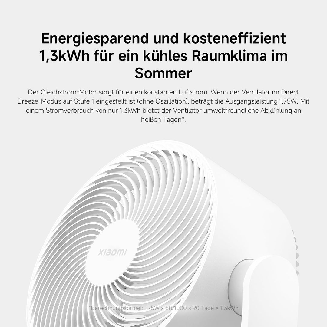 XIAOMI Smart Desktop Air Circulation Fan - Tischventilator mit 1180m³/h und 3D-Luftverteilung, 100 S