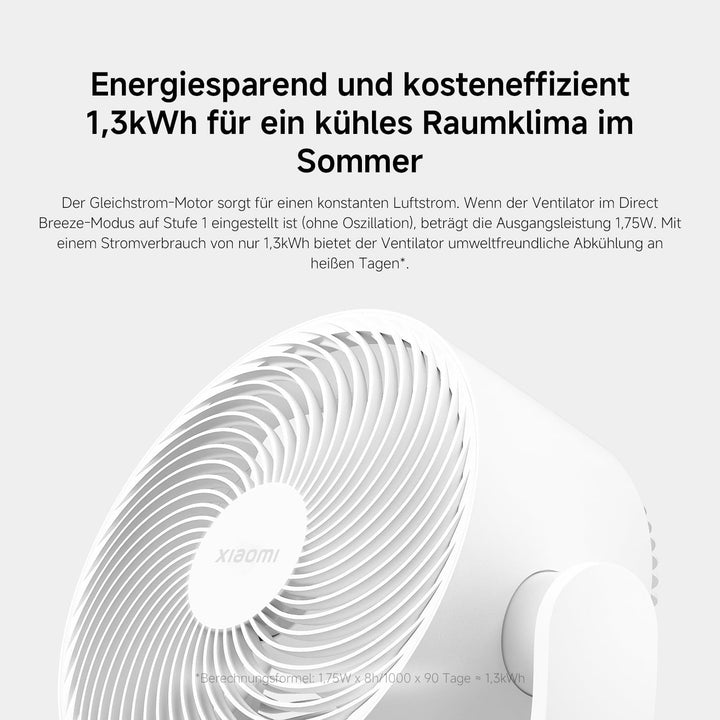 XIAOMI Smart Desktop Air Circulation Fan - Tischventilator mit 1180m³/h und 3D-Luftverteilung, 100 S