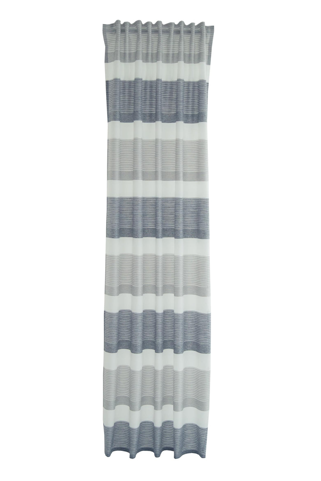 Homing Gardine Streifen | halbtransparent Gemustert modern | dekorativ grau