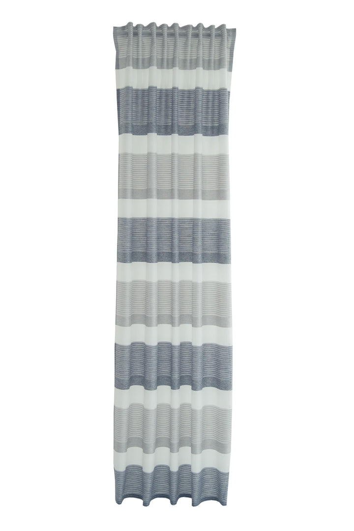 Homing Gardine Streifen | halbtransparent Gemustert modern | dekorativ grau